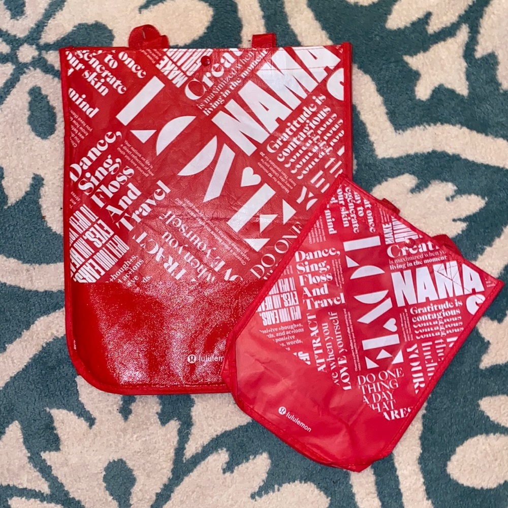 2 Lululemon reusable LOVE bags